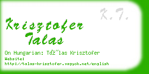 krisztofer talas business card